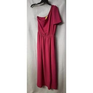 NWT‎ FSL Apparel Womens Pink Simple Charm One Shoulder Maxi Dress Size Small